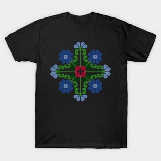 8 bit Flower traditional design pattern T-Shirt